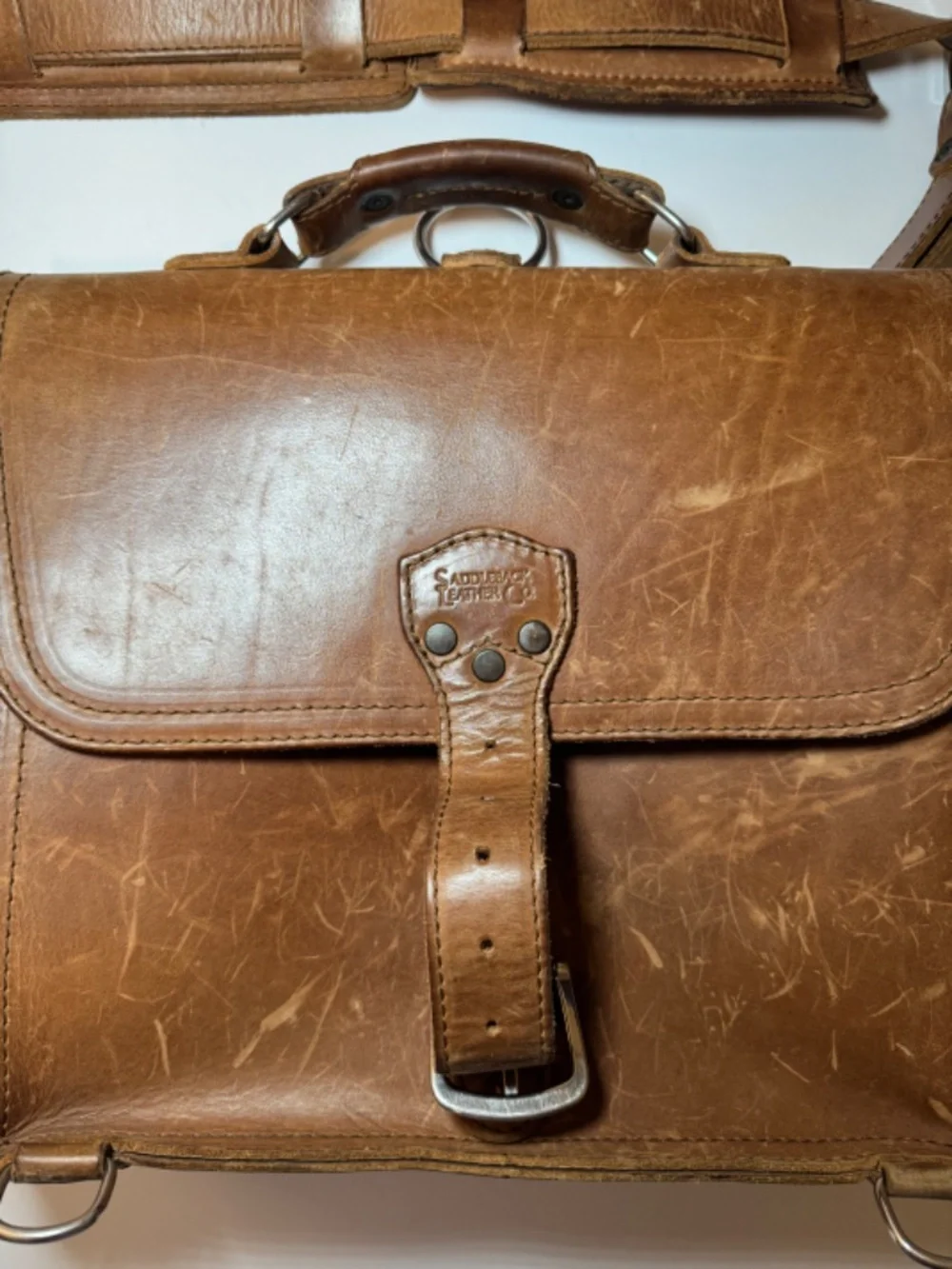 Saddleback Leather Co Briefcase Messenger Bag Brown Full Grain 14